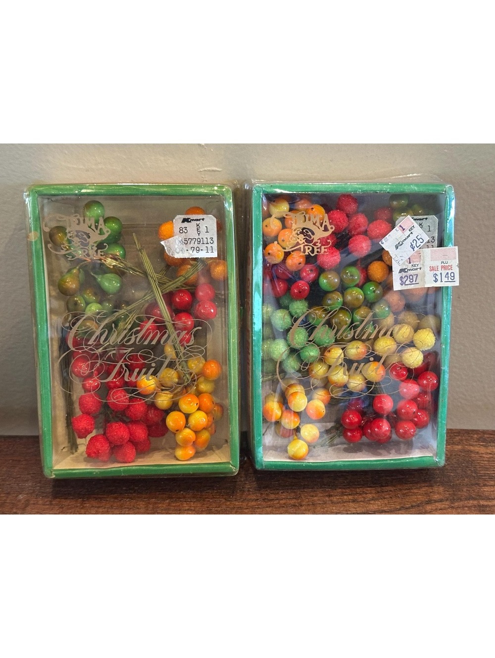 Vintage Trim-A-Tree Christmas Millinery Fruit in Box